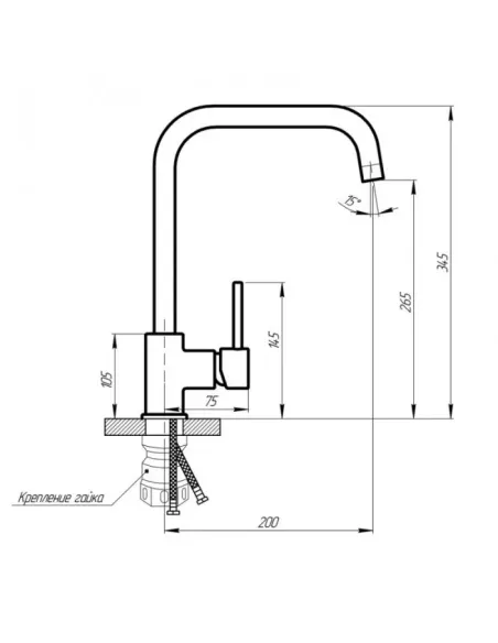 Смеситель для кухни Wezer EKO4B-01-BLACK