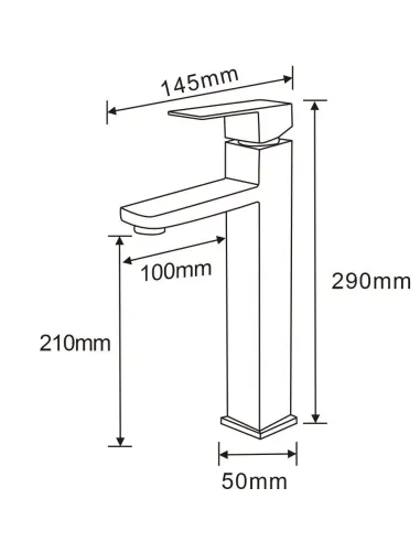 Смеситель для умывальника Wezer PRO11-02-GUNGREY, однорычажный