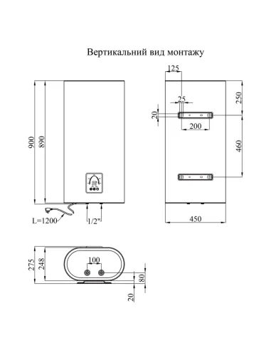 Бойлер із сухим ТЕНом Kroner Flacher K50F2-D