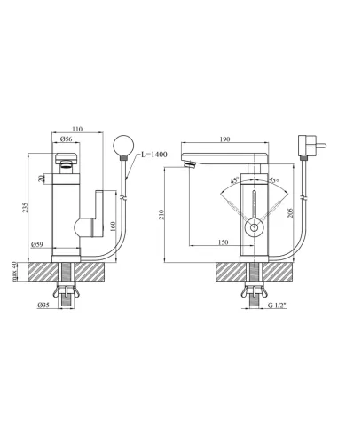 Смеситель для кухни Kroner KRM Volt - CW189, с подогревом воды