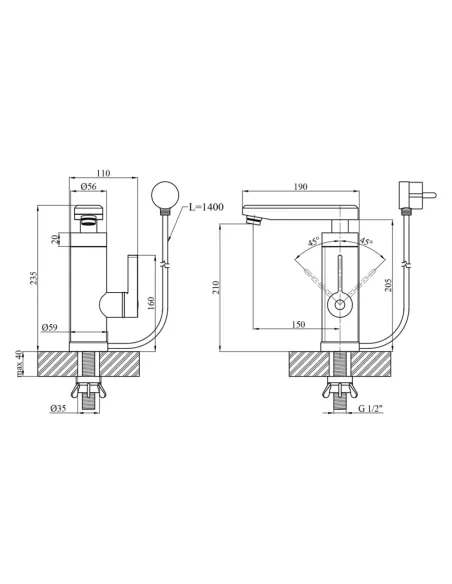 Смеситель для кухни Kroner KRM Volt - CW189, с подогревом воды