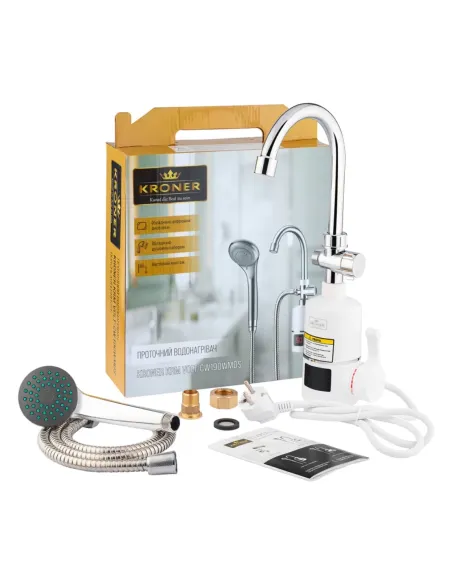 Смеситель для ванны Kroner KRM Volt - CW190RFA, с подогревом воды Смеситель для ванны Kroner KRM Volt - CW190RFA, с подогревом воды