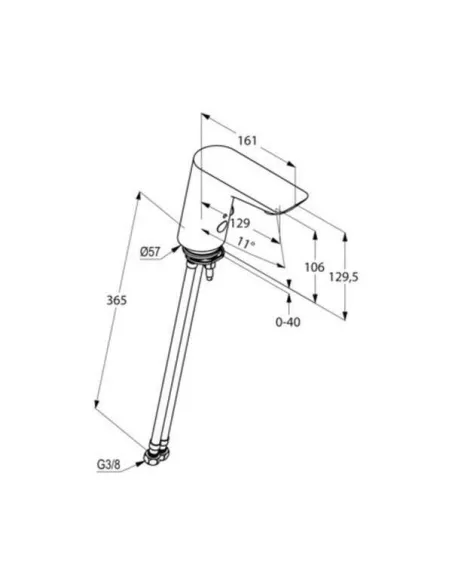 Смеситель сенсорный для умывальника Kludi Balance 5210091 (алкалиновая батарейка 6 V, белый) - 2