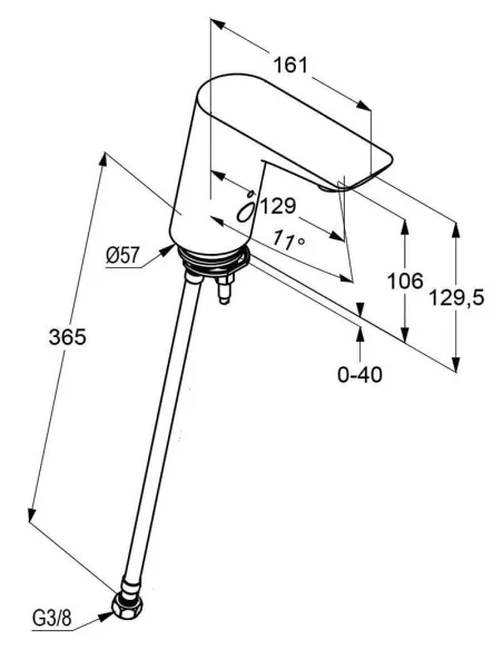 Смеситель сенсорный для умывальника Kludi Balance 5210505 (алкалиновая батарейка 6 V, вентиль на одну подводку) - 1