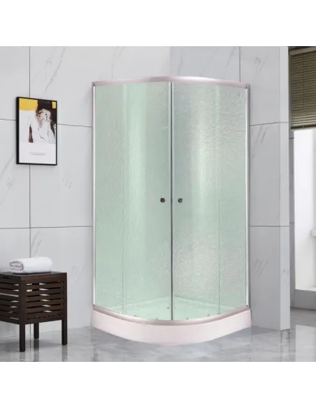 Душова кабіна з низьким піддоном Kroner KRP Harz - CFF 90x90 см, напівкругла