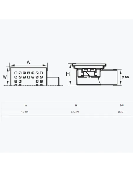 Канализационный горизонтальный трап Tillo TM213 150 х 150 мм, сухой затвор. Трап душевой TILLO TM207 10х10см. купить в Днепре и Киеве - цена от КТУ