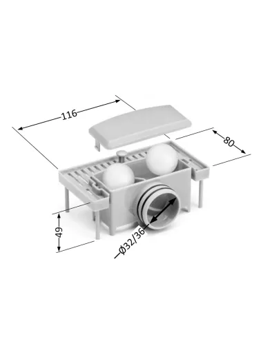 Лоток с шариками для трапа Q-Тap Taurus, пластик