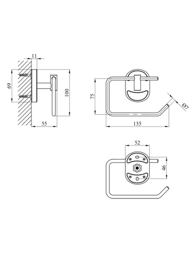 Держатель туалетной бумаги Kroner KRM Elbe - ACC2903-2