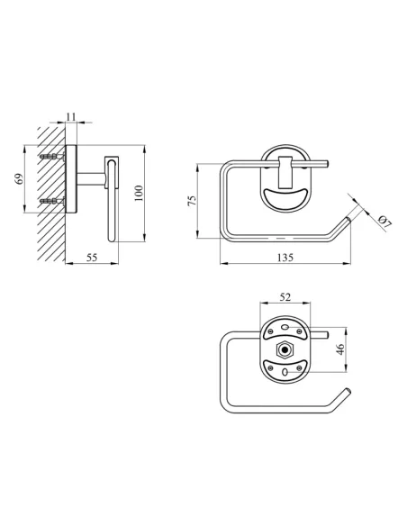 Держатель туалетной бумаги Kroner KRM Elbe - ACC2903-2