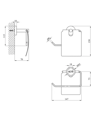 Держатель туалетной бумаги Kroner KRP Edelstahl Klassisch - ESG3703, с крышкой