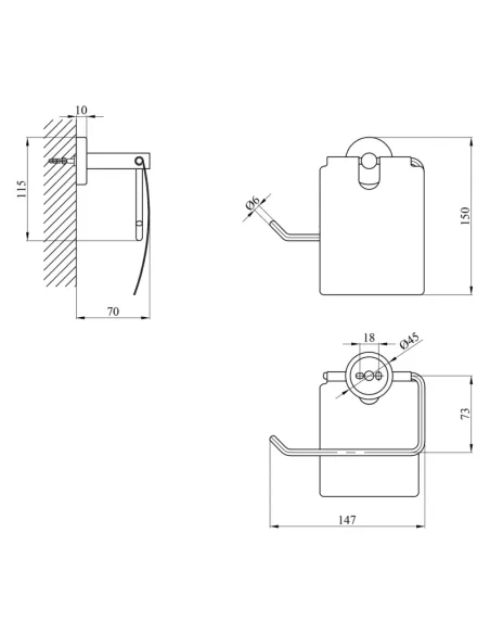 Держатель туалетной бумаги Kroner KRP Edelstahl Klassisch - ESG3703, с крышкой
