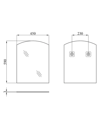 Дзеркало для ванної кімнати Kroner KRM Belantis - ACS701, 590х455х3 мм