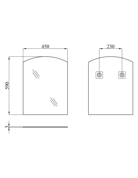 Дзеркало для ванної кімнати Kroner KRM Belantis - ACS701, 590х455х3 мм