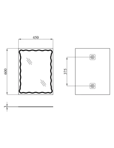 Дзеркало для ванної кімнати Kroner KRM Belantis - ACS712, 600х450х3 мм