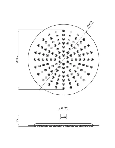 Лійка тропічний душ Kroner KRP Edelstahl Klassisch - ESG703-30
