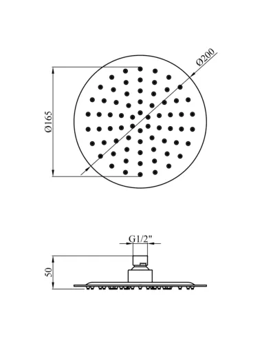 Лійка тропічний душ Kroner KRP Edelstahl Klassisch - ESG720-20