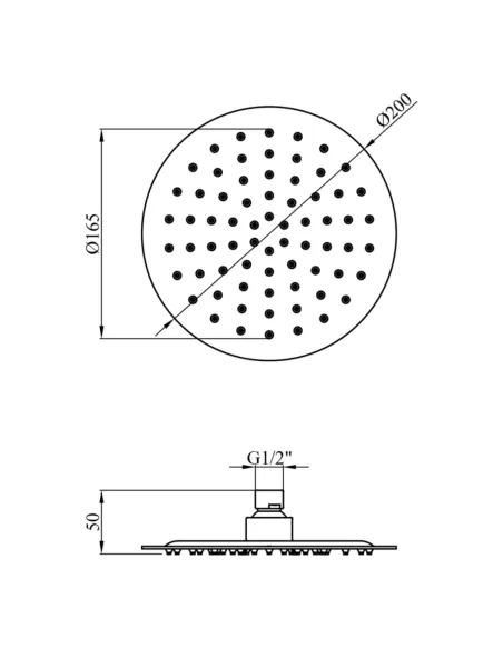 Лейка тропический душ Kroner KRP Edelstahl Klassisch - ESG720-20