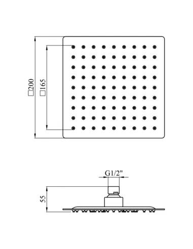 Лійка тропічний душ Kroner KRP Edelstahl Kubus - ESG704-20