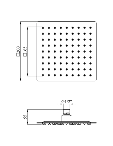 Лейка тропический душ Kroner KRP Edelstahl Kubus - ESG704-20