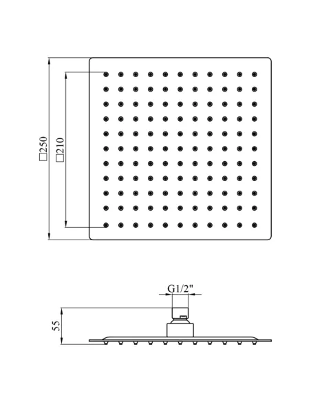 Лейка тропический душ Kroner KRP Edelstahl Kubus - ESG704-25