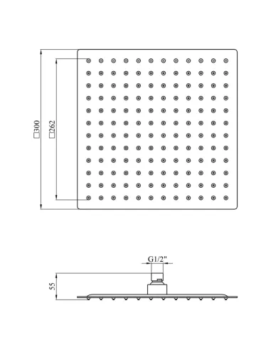 Лейка тропический душ Kroner KRP Edelstahl Kubus - ESG704-30