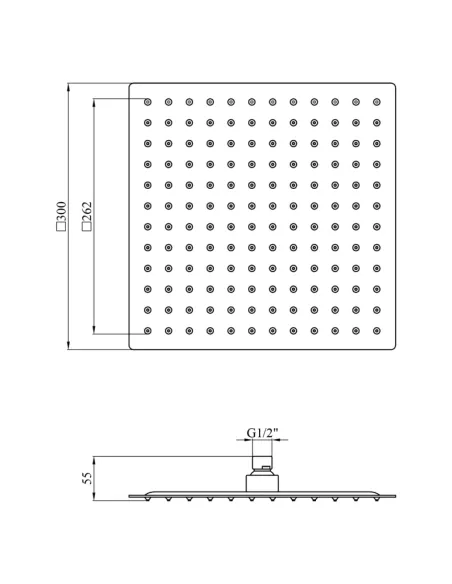 Лійка тропічний душ Kroner KRP Edelstahl Kubus - ESG704-30
