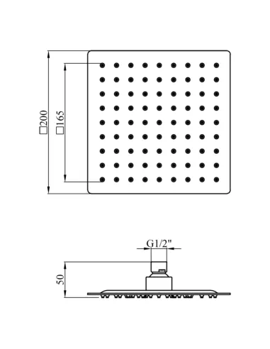 Лійка тропічний душ Kroner KRP Edelstahl Kubus - ESG720-20