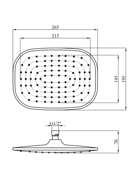 Лійка тропічний душ Kroner KRP Edelstahl Kubus - SCH704, чорна