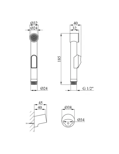Лейка для гигиенического душа Kroner KRM - C708