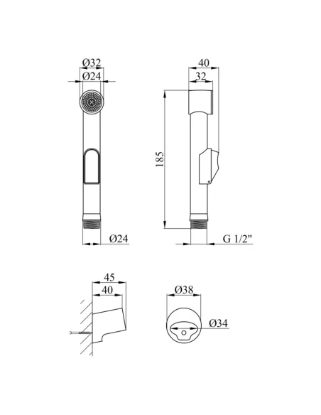 Лейка для гигиенического душа Kroner KRM - C708
 Лейка для гигиенического душа Kroner KRM - C708