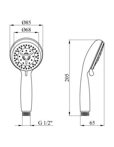 Лійка для ручного душу Kroner KRM - C706, 85 мм, 3 режими