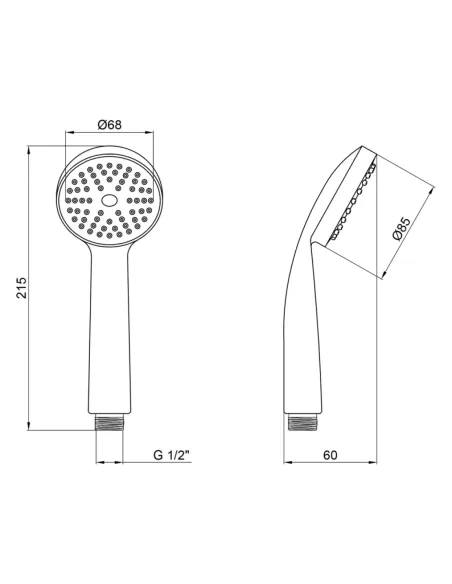 Лійка для ручного душу Kroner KRM - C716, 85 мм, 1 режим