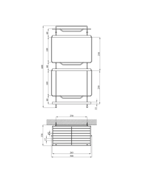 Полиця для ванної кімнати Kroner KRM Rizze - ACC330-3, металева