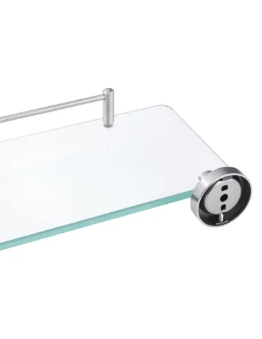 Полиця для ванної кімнати Kroner KRP Edelstahl Klassisch - ESG3707, нержавіюча сталь, скло