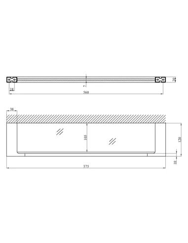 Полиця для ванної кімнати Kroner KRP Edelstahl Kubus - SCH3907, нержавіюча сталь, скло