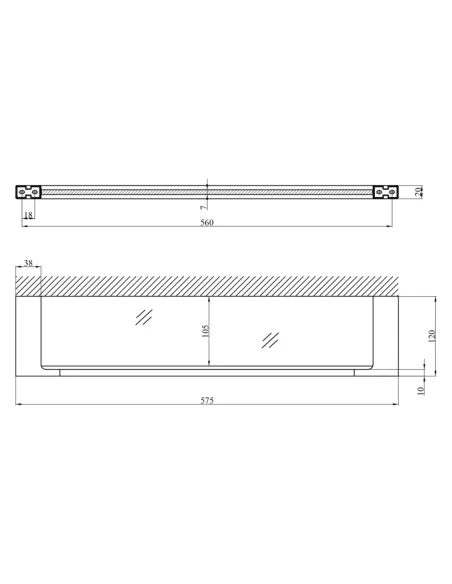 Полиця для ванної кімнати Kroner KRP Edelstahl Kubus - SCH3907, нержавіюча сталь, скло