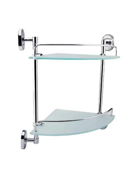 Полиця для ванної кімнати Kroner KRM Elbe - ACG2907-2, кутова, метал, скло