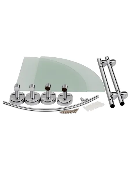 Полиця для ванної кімнати Kroner KRM Elbe - ACG2907-2, кутова, метал, скло