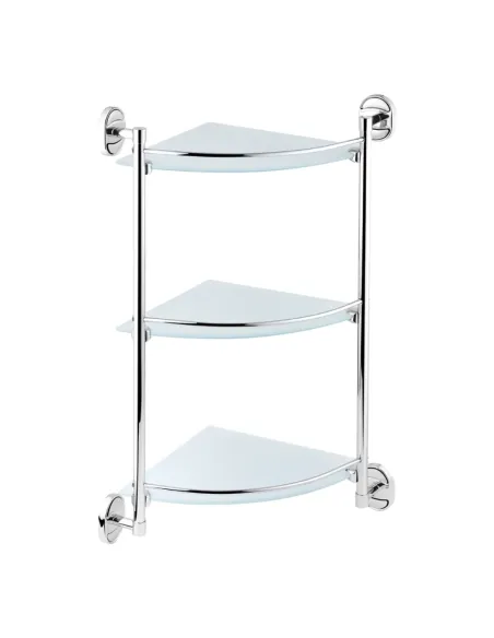 Полиця для ванної кімнати Kroner KRM Elbe - ACG2907-3, кутова, метал, скло