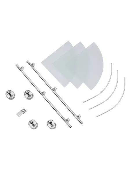 Полиця для ванної кімнати Kroner KRM Elbe - ACG2907-3, кутова, метал, скло