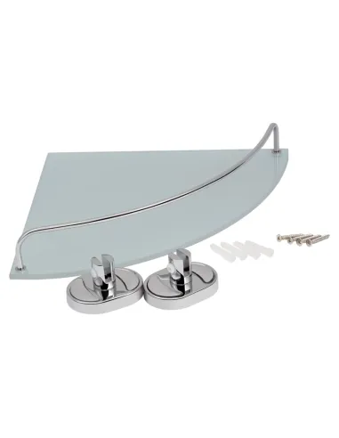 Полка для ванной Kroner KRM Elbe - ACG2921-1, угловая, металл, стекло