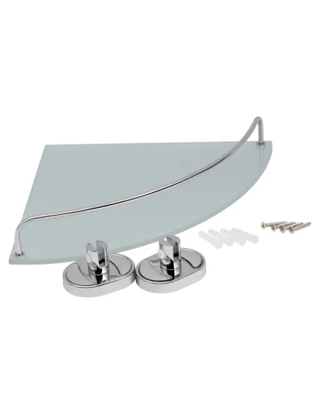 Полка для ванной Kroner KRM Elbe - ACG2921-1, угловая, металл, стекло