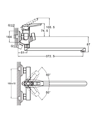 Змішувач для ванни Wezer NOF7