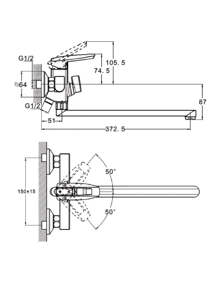 Змішувач для ванни Wezer NOF7