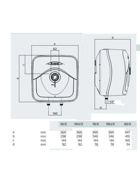 Бойлер Ariston ANDRIS RS 15 U/3, под мойкой, мокрый ТЭН купить в Днепре и Киеве - цена от КТУ