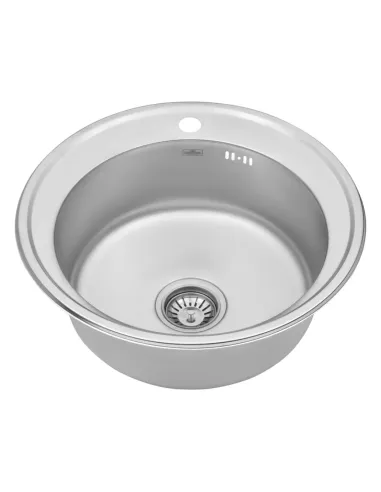 Мийка для кухні кругла Kroner KRP Dekor - 510 з нержавіючої сталі