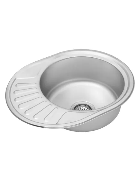Мийка для кухні овальна Kroner KRP Dekor - 5745 з нержавіючої сталі 0.8 мм