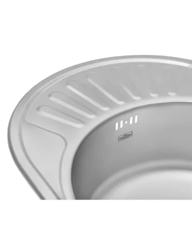 Мийка для кухні овальна Kroner KRP Dekor - 5745 з нержавіючої сталі 0.8 мм