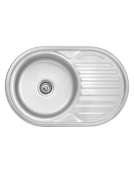 Мойка для кухни овальная Kroner KRP Dekor - 7750 из нержавеющей стали 0.6 мм