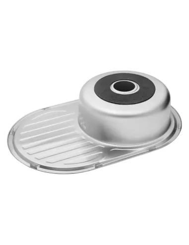 Мийка для кухні овальна Kroner KRP Dekor - 7750 з нержавіючої сталі 0.6 мм